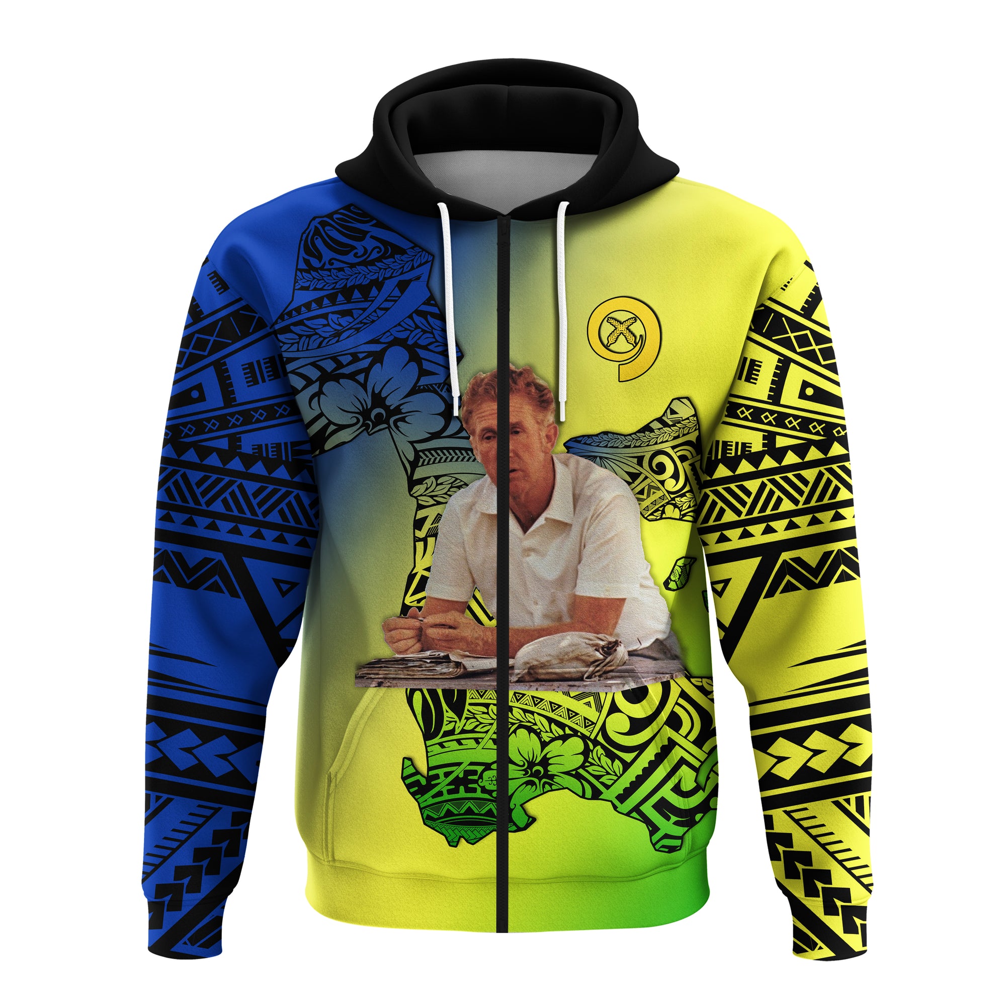 Vanuatu Darvall Wilkins Zip Hoodie Proud of Malampa LT13 Unisex Yellow - Polynesian Pride