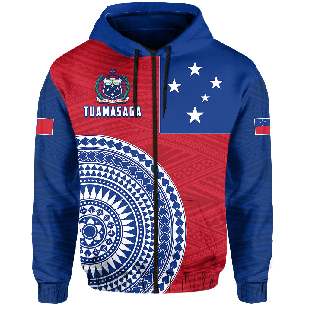 Tuamasaga Samoa Zip Hoodie Polynesian Pattern LT13 Unisex Red - Polynesian Pride