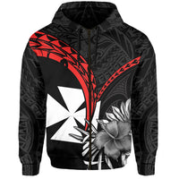 Custom Wallis et Futuna Hoodie Polynesian Pattern and Hibiscus Flowers Version Black LT13 - Polynesian Pride