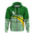 (Custom Text and Number) Tailevu Rugby Zip Hoodie Fiji Rugby Tapa Pattern Green LT13 - Polynesian Pride