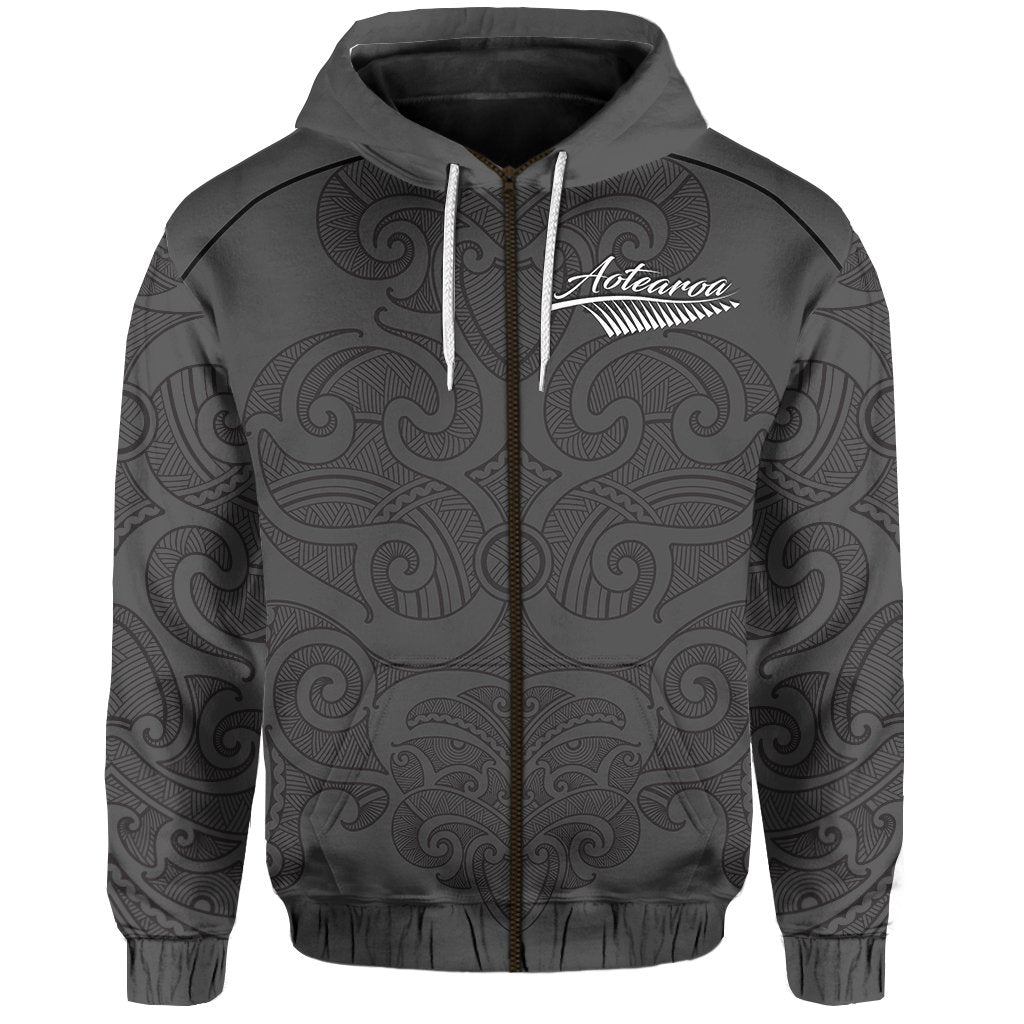 Custom Maori 2021 Zip Hoodie Aotearoa Tattoo Custom Text and Number LT13 - Polynesian Pride