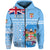 Fiji Dreamy Zip Hoodie Tapa Pattern LT13 Unisex Blue - Polynesian Pride