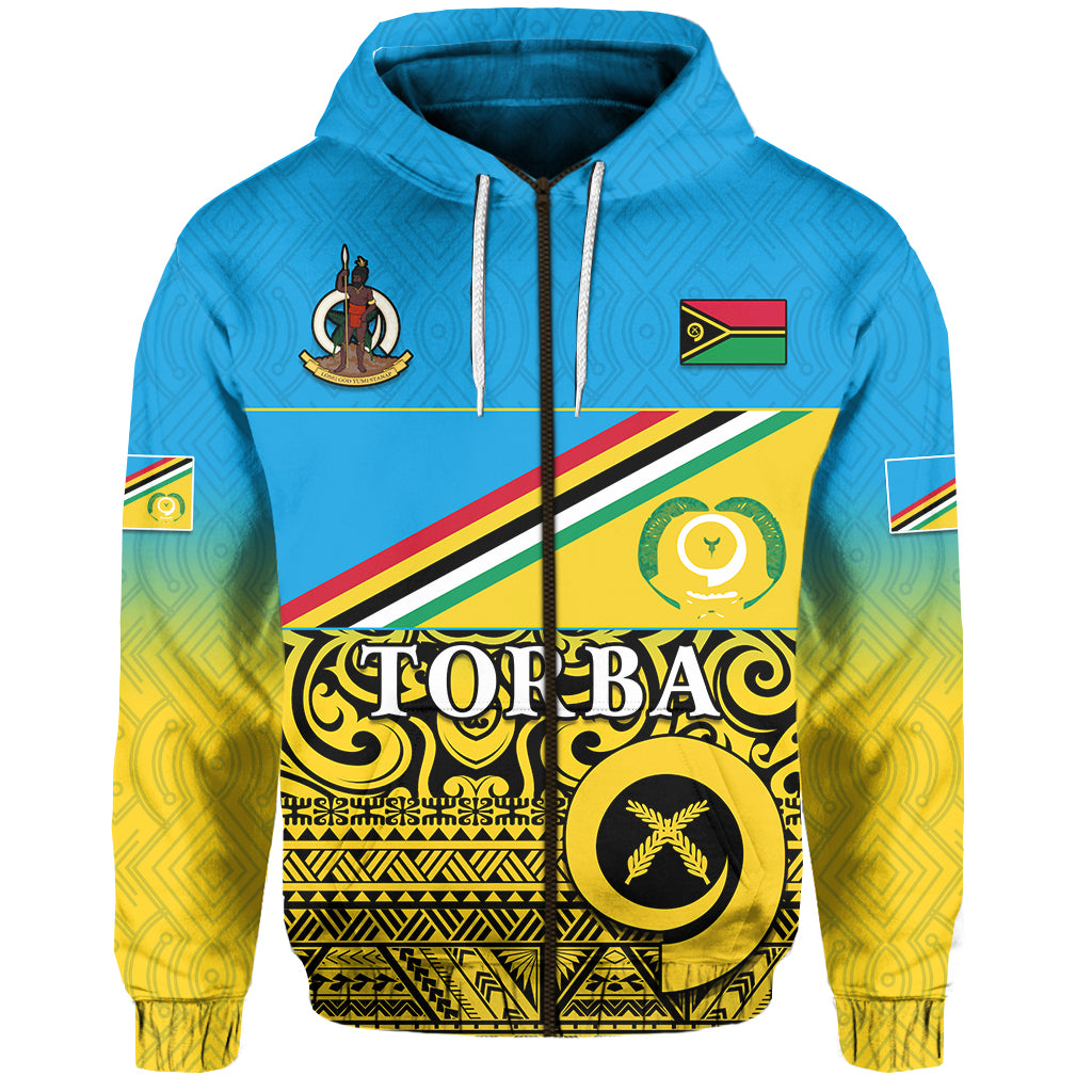 Torba Province Province Zip Hoodie Vanuatu Proud LT13 Unisex Blue - Polynesian Pride