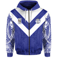 Makoi Bulldogs Zip Hoodie Forever Fiji Rugby LT13 Unisex Blue - Polynesian Pride