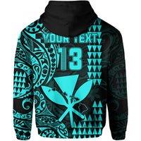 (Custom Text and Number) Hawaii Day Kakau Hoodie Proud To Be Hawaiian Turquoise King Kamehameha and Kanaka Maoli LT13 - Polynesian Pride