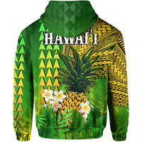 Hawaii Pineapple Hoodie Plumeria Frangipani Mix Tribal Pattern LT13 - Polynesian Pride