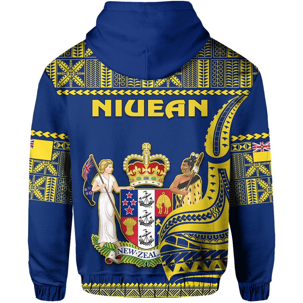 Niue Hoodie Hiapo Mix Polynesian Happy Constitution Day LT14 - Polynesian Pride