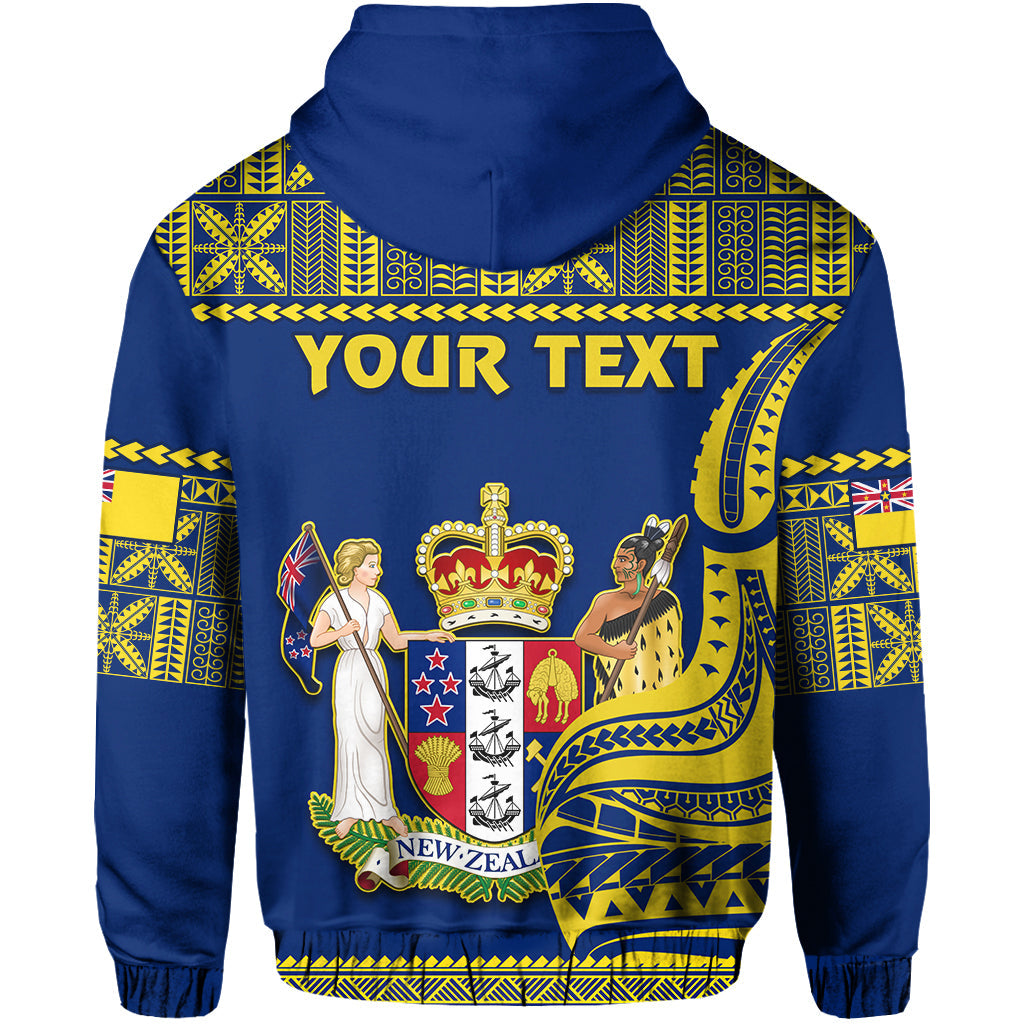 Custom Niue Hoodie Hiapo Mix Polynesian Happy Constitution Day LT14 - Polynesian Pride