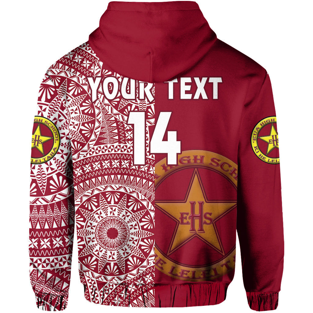 (Custom Text and Number) Tonga Eua High School Hoodie Class of Year Tongan Ngatu Pattern LT14 - Polynesian Pride