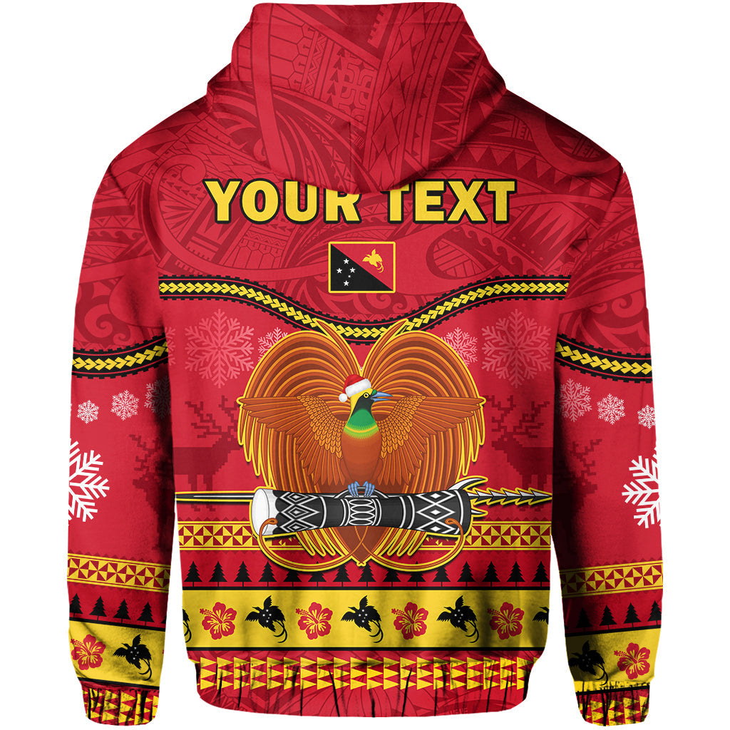 Custom Papua New Guinea Christmas Hoodie Bird of Paradise Bikpela Hamamas Blong Dispela Krismas LT14 - Polynesian Pride
