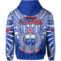 Samoa Rugby Hoodie Manu Samoa 7s Ginger Blue Polynesian LT14 - Polynesian Pride