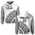 (Custom Text and Number) Fiji Rugby Hoodie Fijian Cibi Dance Tapa Pattern White LT14 Hoodie White - Polynesian Pride