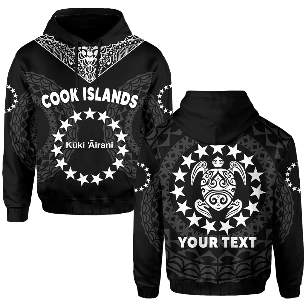 Custom Islands Hoodie Circle Pattern Mix Sea Turtle Black Version LT14 Hoodie Black - Polynesian Pride