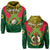 Custom Vanuatu Rugby Hoodie Coat of Arms Polynesian Pattern LT14 Zip Hoodie Green - Polynesian Pride