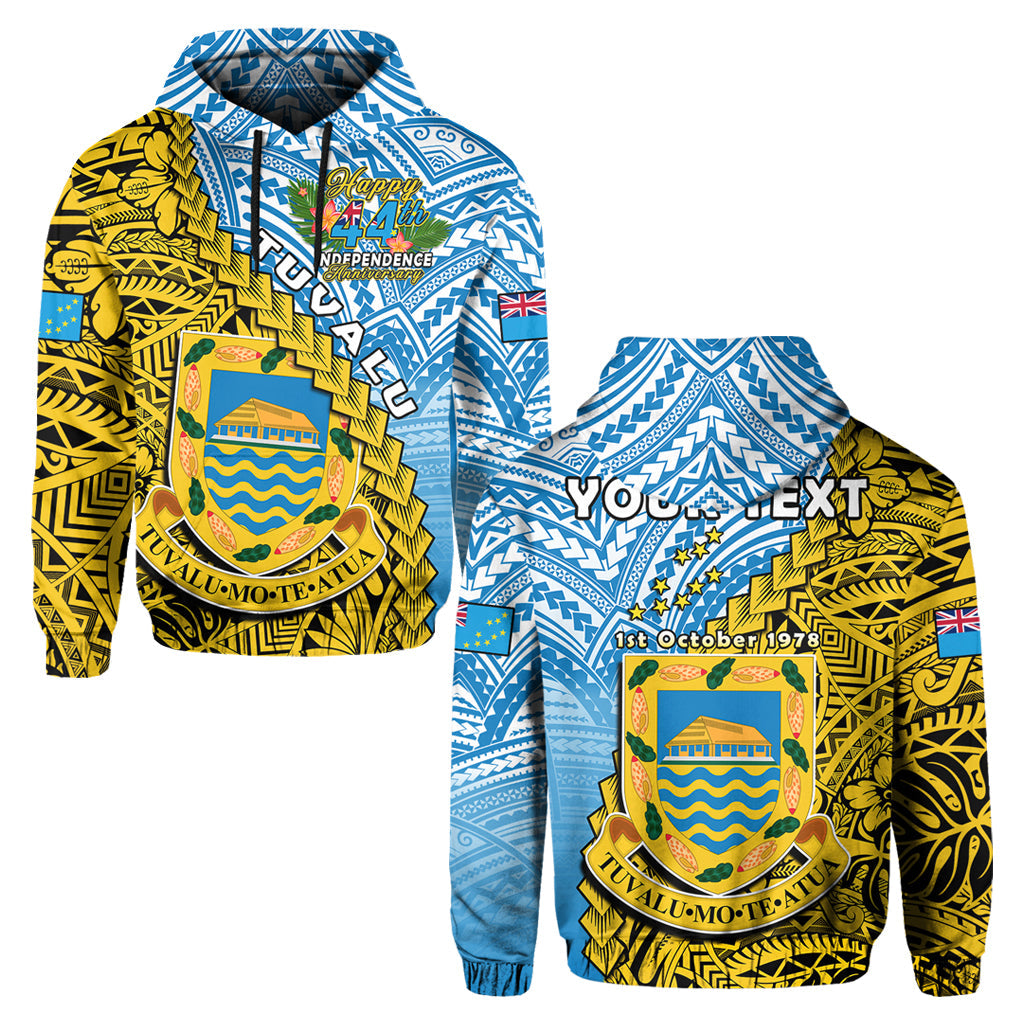 Custom Tuvalu 1978 Hoodie Happy 44th Independence Anniversary Polynesian Pattern LT14 Hoodie Yellow - Polynesian Pride