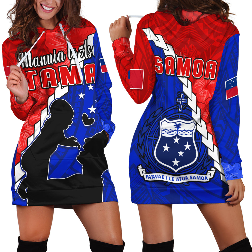 Happy Samoan Fathers Day Hoodie Dress Hibiscus Mix Polynesian Pattern LT14 Red - Polynesian Pride