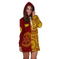 (Custom Personalised) Tonga High School Hoodie Dress Class Of Year Tongan Ngatu Pattern LT14 - Polynesian Pride