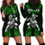 (Custom Personalised) Hawaii Hoodie Dress Hawaiian Warrior With Weapon Polynesian Ver.03 LT14 Green - Polynesian Pride