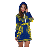 Niue Hoodie Dress Hiapo Mix Polynesian Happy Constitution Day LT14 - Polynesian Pride