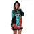 (Custom Personalised) Guam Chamorro Hoodie Dress Guaman Latte Stone Tropical Flowers Turquoise Style LT14 - Polynesian Pride