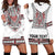 (Custom Personalised) Polynesian Hoodie Dress Dashiki With Polynesian Tattoo Royal Version LT14 White - Polynesian Pride