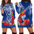 (Custom Personalised) Guam Chamorro Hoodie Dress Guaman Latte Stone Tropical Flowers Blue Version LT14 Blue - Polynesian Pride