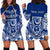 (Custom Personalised) Guam History and Chamorro Heritage Day Hoodie Dress Latte Stone Polynesian LT14 Blue - Polynesian Pride