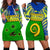 Malampa Province Hoodie Dress Vanuatu Pig Tusk Polynesian Flag Style LT14 Green - Polynesian Pride