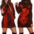 (Custom Personalised) Hawaii Hoodie Dress Kakau Kanaka Maoli Combine Polynesian Shark Ver.06 LT14 Red - Polynesian Pride