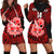 (Custom Text And Number) Hawaii Hoodie Dress Kalani High School Tribal Kakau LT14 Red - Polynesian Pride