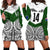 (Custom Text And Number) New Zealand Silver Fern Rugby Hoodie Dress Maori Pacific LT14 White - Polynesian Pride