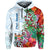 Custom Fiji Hoodie Proud Fijian Tapa mix Tagimoucia Flowers LT13 White - Polynesian Pride