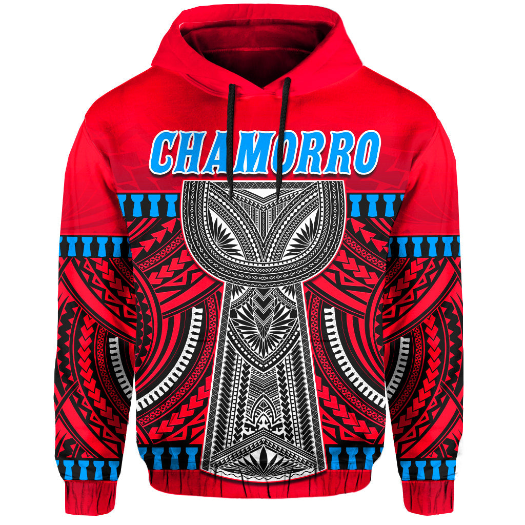 Custom Guam Chamorro Hoodie Latte Stone Red Polynesian Haligi LT13 - Polynesian Pride