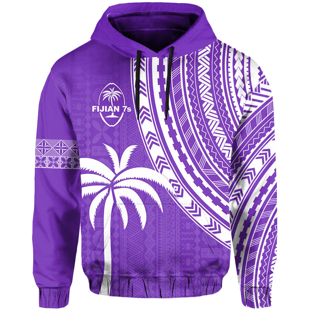 Fiji Rugby Sevens Hoodie Fijian 7s Tapa Polynesian Purple LT13 Purple - Polynesian Pride