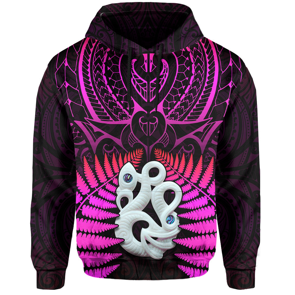 Aotearoa Fern Hoodie New Zealand Hei Tiki Purple Style LT13 Purple - Polynesian Pride