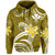 Custom Hawaii Flowers Wave Hoodie Kanaka Maoli Gold Polynesian LT13 Pullover Hoodie Gold - Polynesian Pride