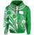 (Custom Text and Number) Rarotonga Cook Islands Hoodie Turtle and Map Style Green LT13 - Polynesian Pride