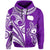 (Custom Text and Number) Rarotonga Cook Islands Hoodie Turtle and Map Style Purple LT13 - Polynesian Pride