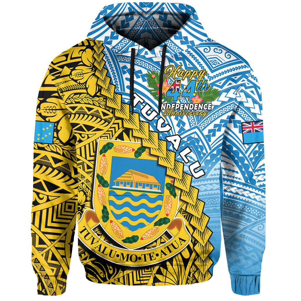 Tuvalu 1978 Hoodie Happy 44th Independence Anniversary Polynesian Pattern LT14 Hoodie Yellow - Polynesian Pride