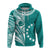 (Custom Text and Number) Cook Islands Tatau Hoodie Symbolize Passion Stars Version Blue LT13 Blue - Polynesian Pride