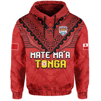 (Custom Text and Number) Tonga Rugby MMT Hoodie Ngatu Mate Maa Tonga Simple LT13 - Polynesian Pride