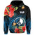 Custom Yap State Hoodie FSM Hibiscus Flowers Mix Polynesian LT14 Pullover Hoodie Blue - Polynesian Pride