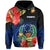 Custom Pohnpei State Hoodie FSM Hibiscus Flowers Mix Polynesian LT14 Pullover Hoodie Blue - Polynesian Pride