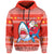 Custom Hawaii Christmas Hoodie Santa Shark Mele Kalikimaka Tribal LT14 Pullover Hoodie Red - Polynesian Pride