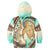 Hawaii Hoodie KID Polynesian Shark And Sea Turtle Dreamy Turquoise Artsy LT14 - Polynesian Pride