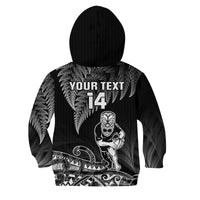 (Custom Text And Number) New Zealand Silver Fern Rugby Hoodie KID All Black Koru Maori LT14 - Polynesian Pride