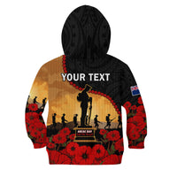 (Custom Personalised) New Zealand Anzac Hoodie KID Maori Camouflage Mix Poppies We Will Remember Them LT14 - Polynesian Pride