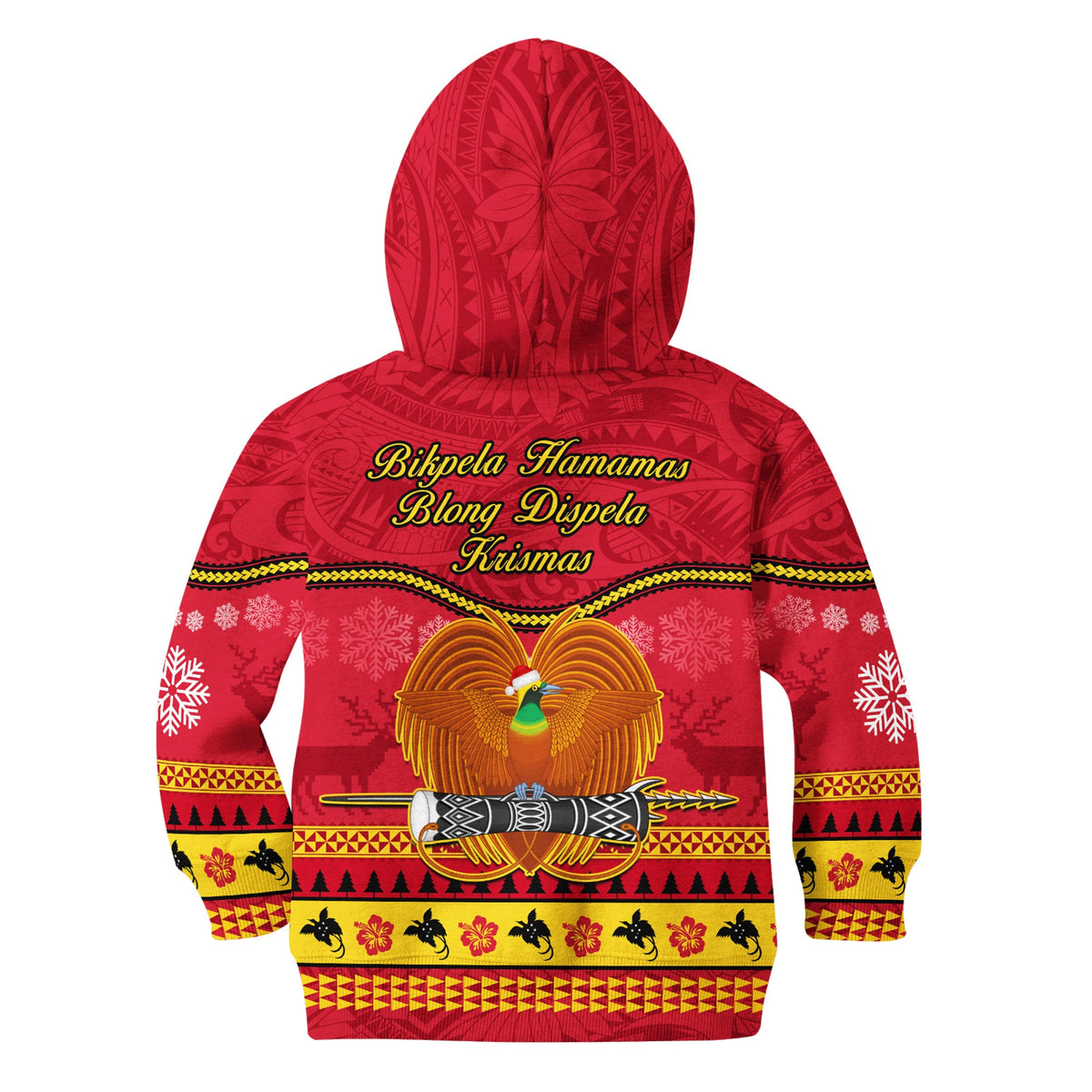 Papua New Guinea Christmas Hoodie KID Bird Of Paradise Bikpela Hamamas Blong Dispela Krismas LT14 - Polynesian Pride