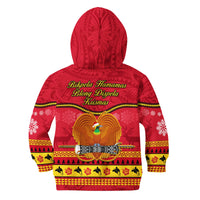 Papua New Guinea Christmas Hoodie KID Bird Of Paradise Bikpela Hamamas Blong Dispela Krismas LT14 - Polynesian Pride