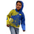 (Custom Personalised) Niue Hiapo Hoodie KID Rock of Polynesia Tapa Niuean Crab Happy Day LT13 Blue - Polynesian Pride